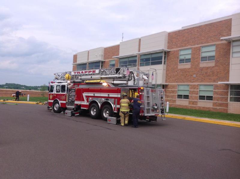 L77 at Perkiomen Valley High school for a Building fire 