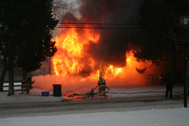 Perkiomen Fire Company, Trappe and Collegeville were dispatched to this detached garage on 02/14/07.